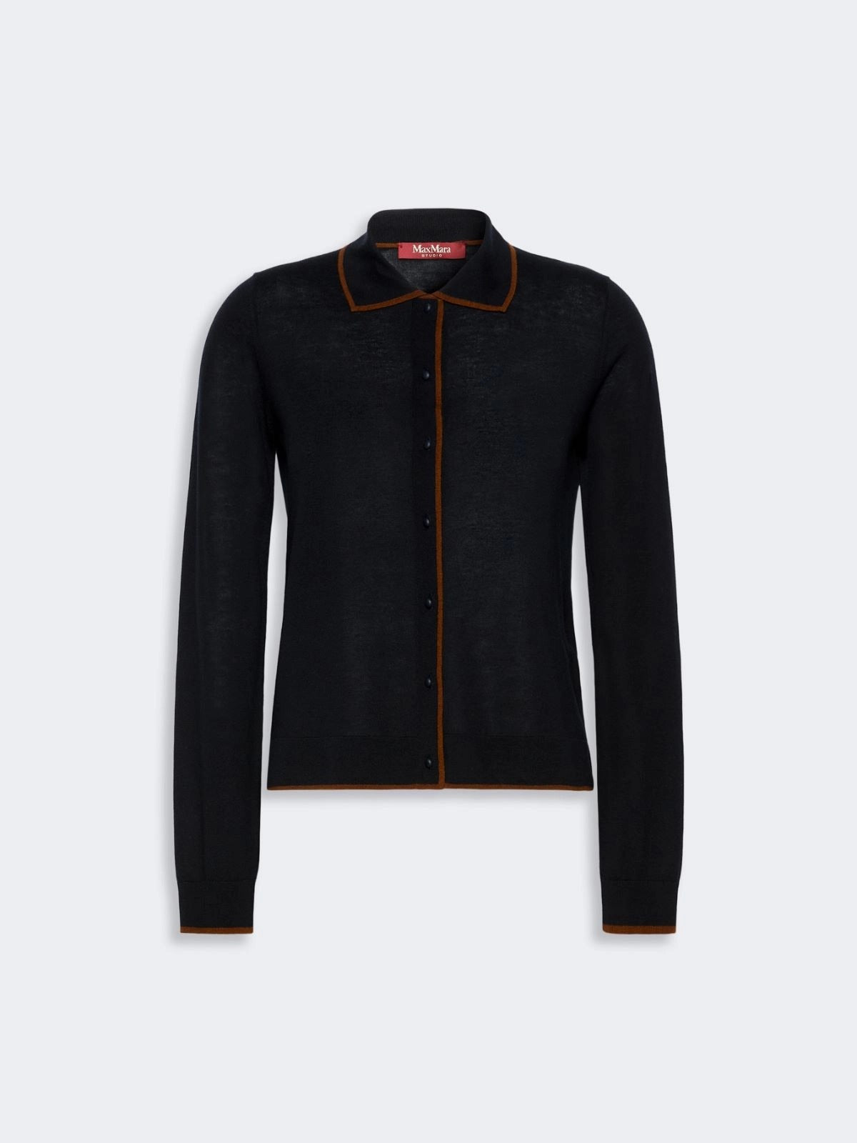 Max Mara Studio Targa Cardigan Blu Cuoio Taglia 40