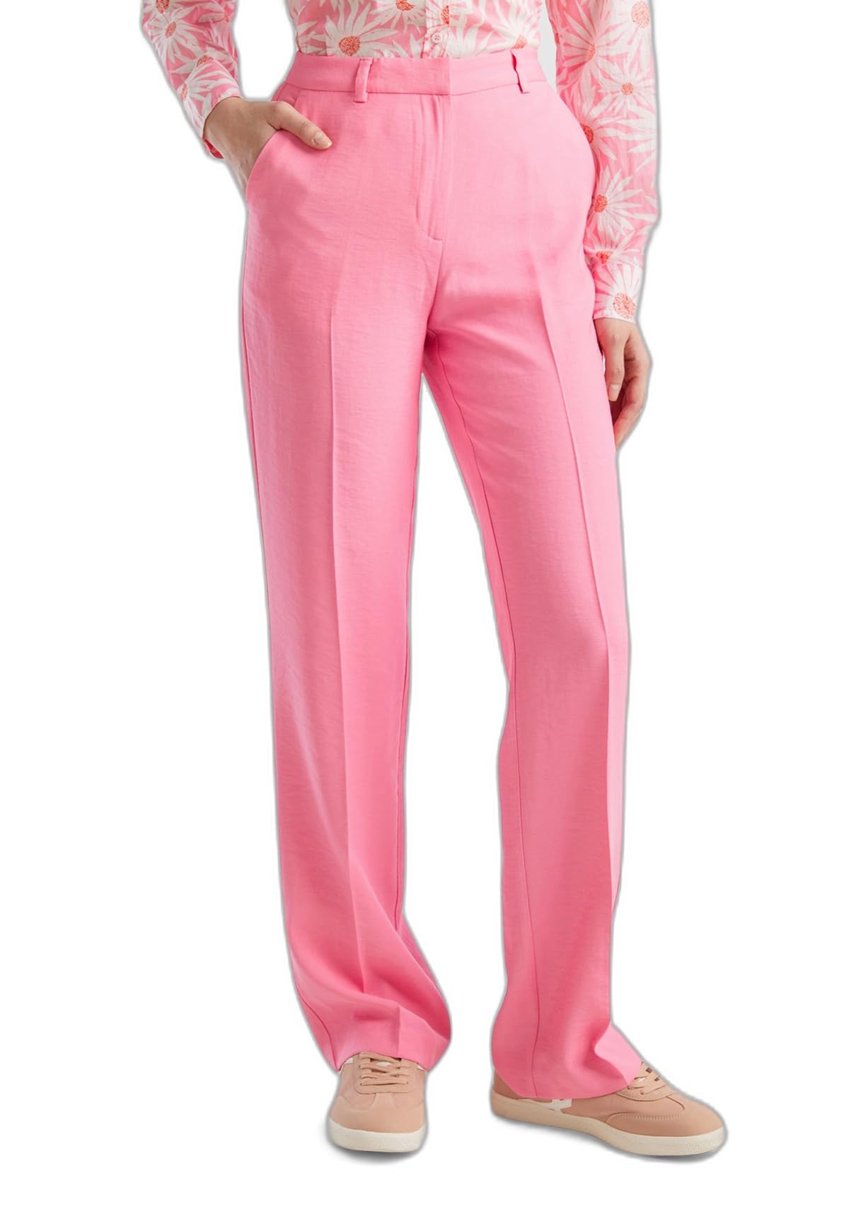 Benetton 4YFWDF05R Pantaloni Donna Panna 36 Viscosa
