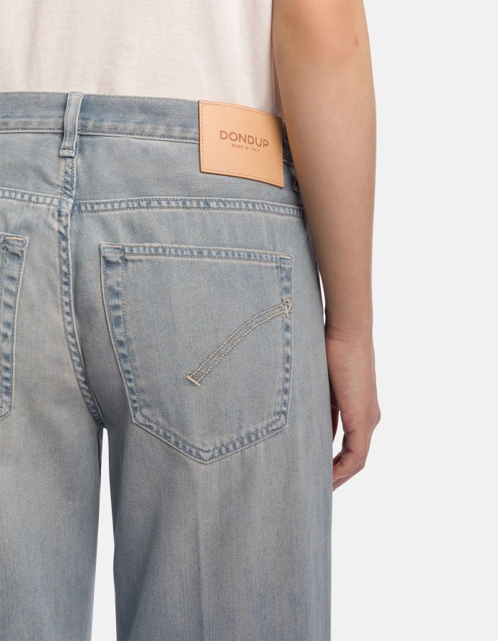Dondup Jacklyn DP427 DFH331D jeans donna blu vintage palazzo
