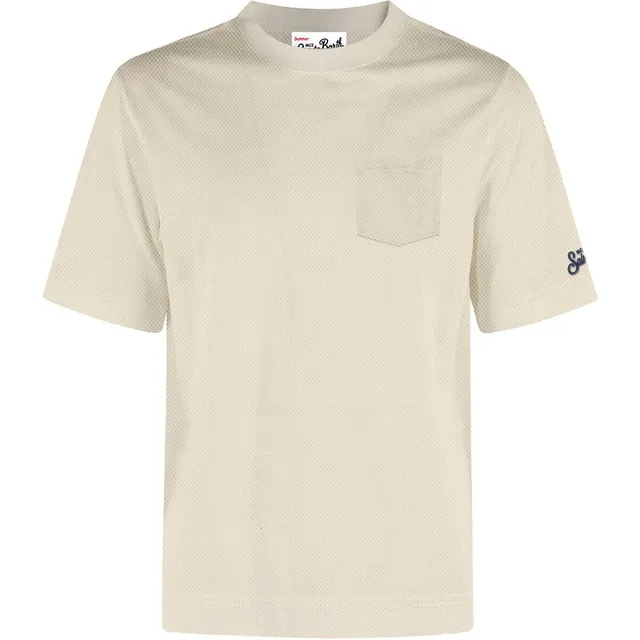 MC2 Saint Barth Bakewell T-shirt Cotone Uomo Cream Taschino