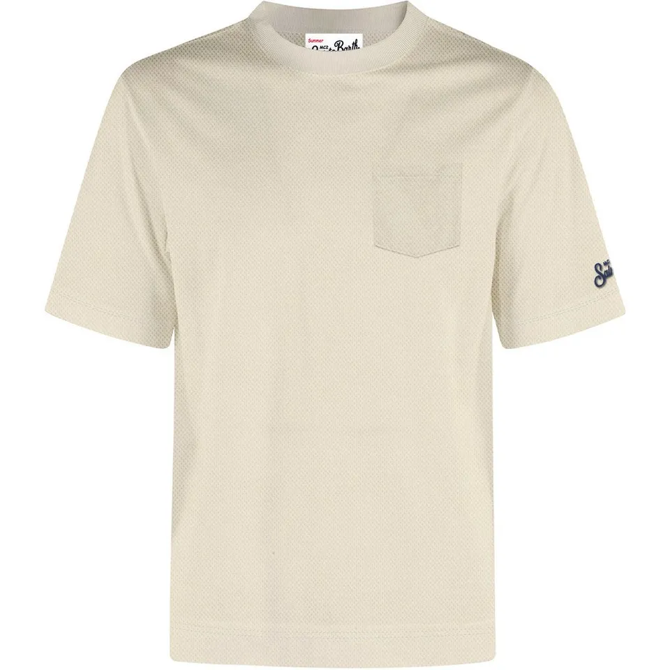 MC2 Saint Barth Bakewell T-shirt Cotone Uomo Cream Taschino