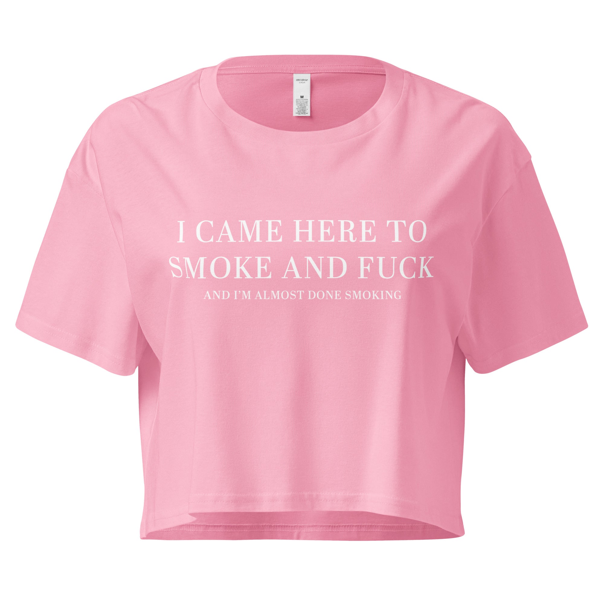 Pure Trash I Came Here To Smoke Crop Top Donna Cotone Relaxed
