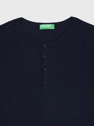 Benetton Serafino T-Shirt Maglietta Misto Lino Relax