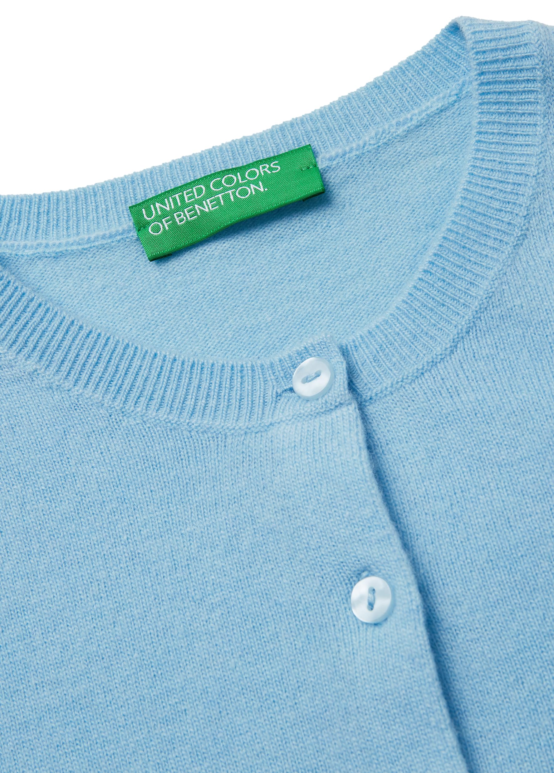 Benetton Maglieria Cardigan Coreana Lana Merino Donna