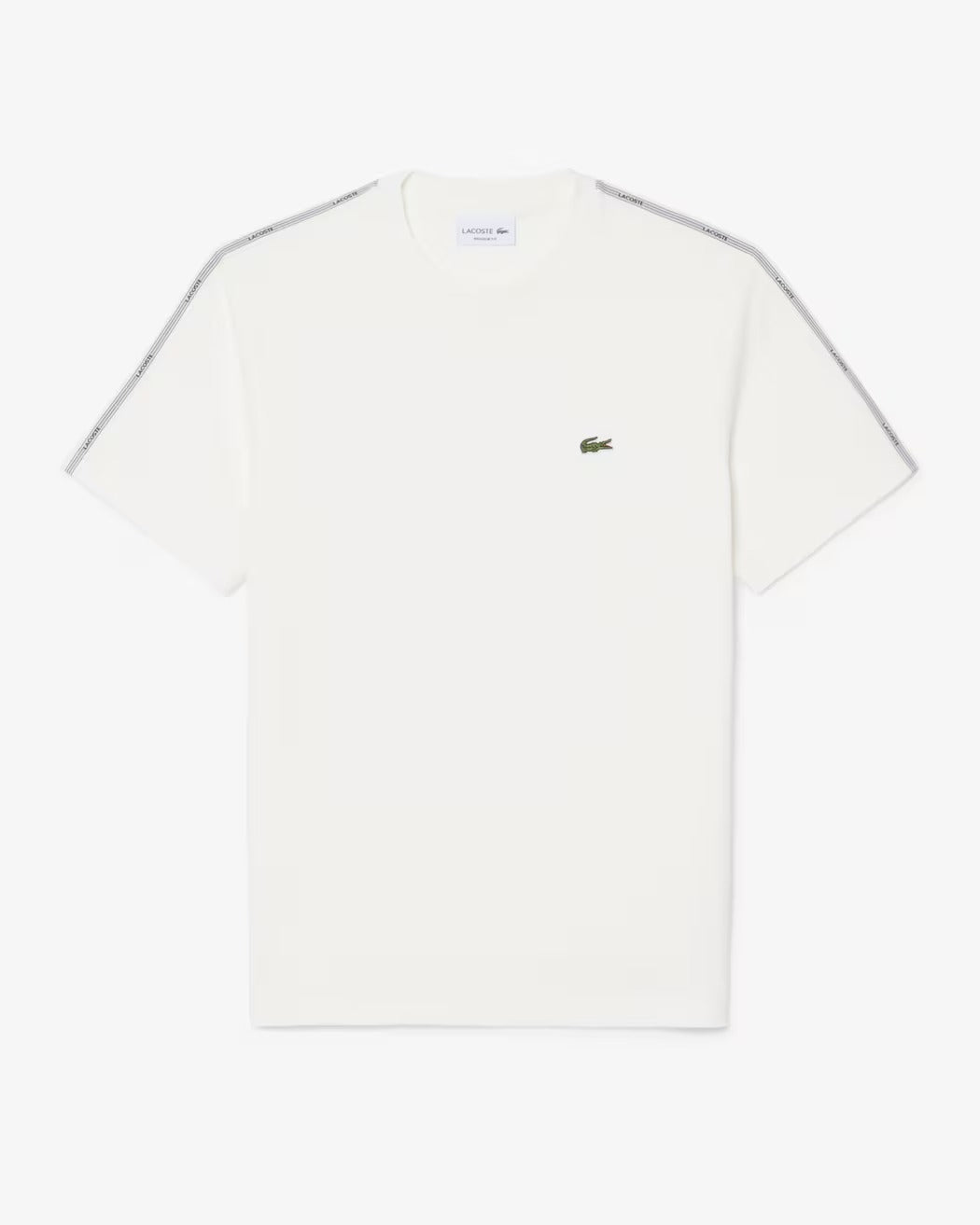 Lacoste TH0888 t-shirt uomo bianco jersey cotone banda logo