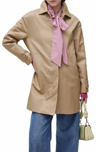 Benetton 2X2LDN098 Cappotto Donna Rosso in Cotone Regular Fit