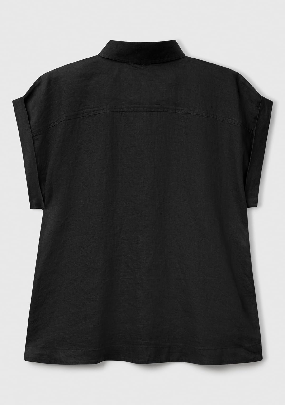Benetton 5bmldq06v camicetta donna lino boxy Nero