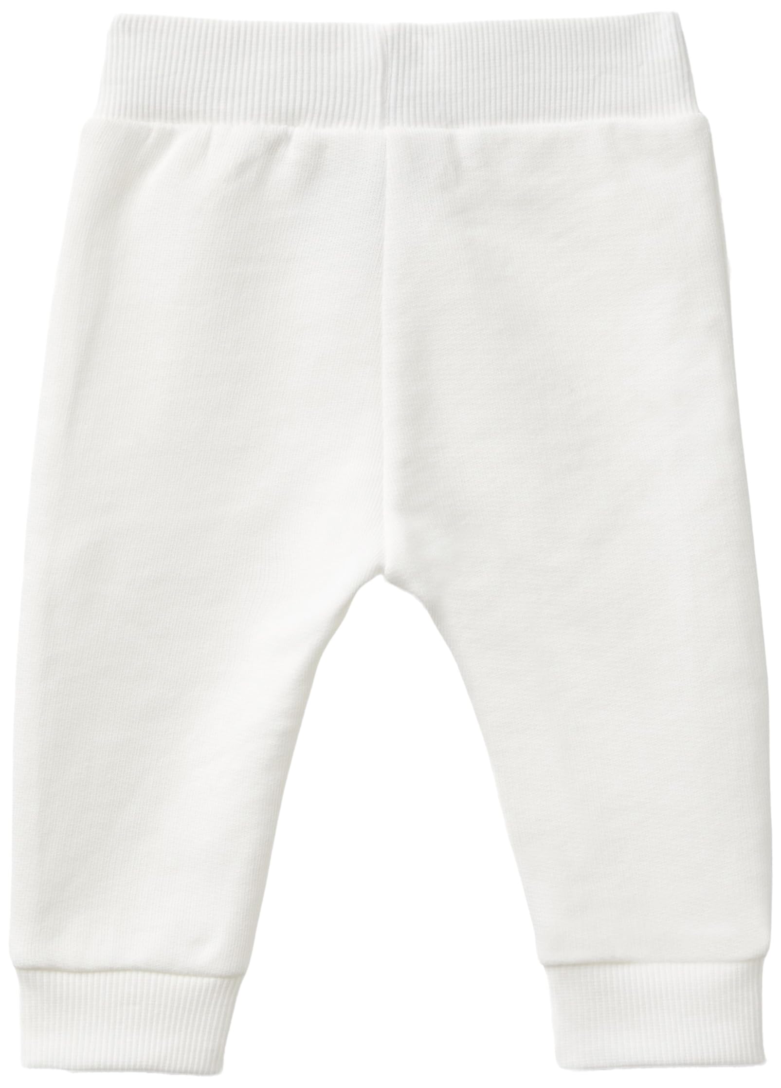 Benetton Pantaloni Felpa Bimbi 50 Bianco Ricamo Coniglietto