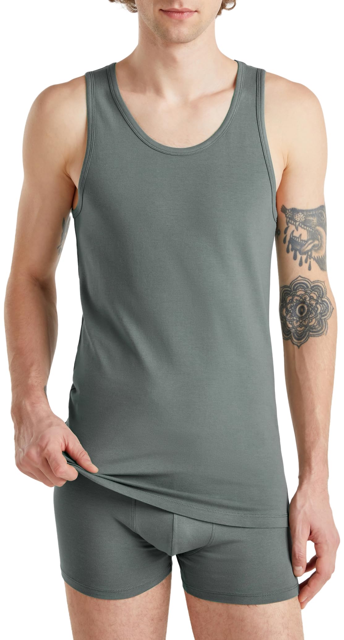 Benetton Canotta 3op82h257 Canottiera Uomo Verde