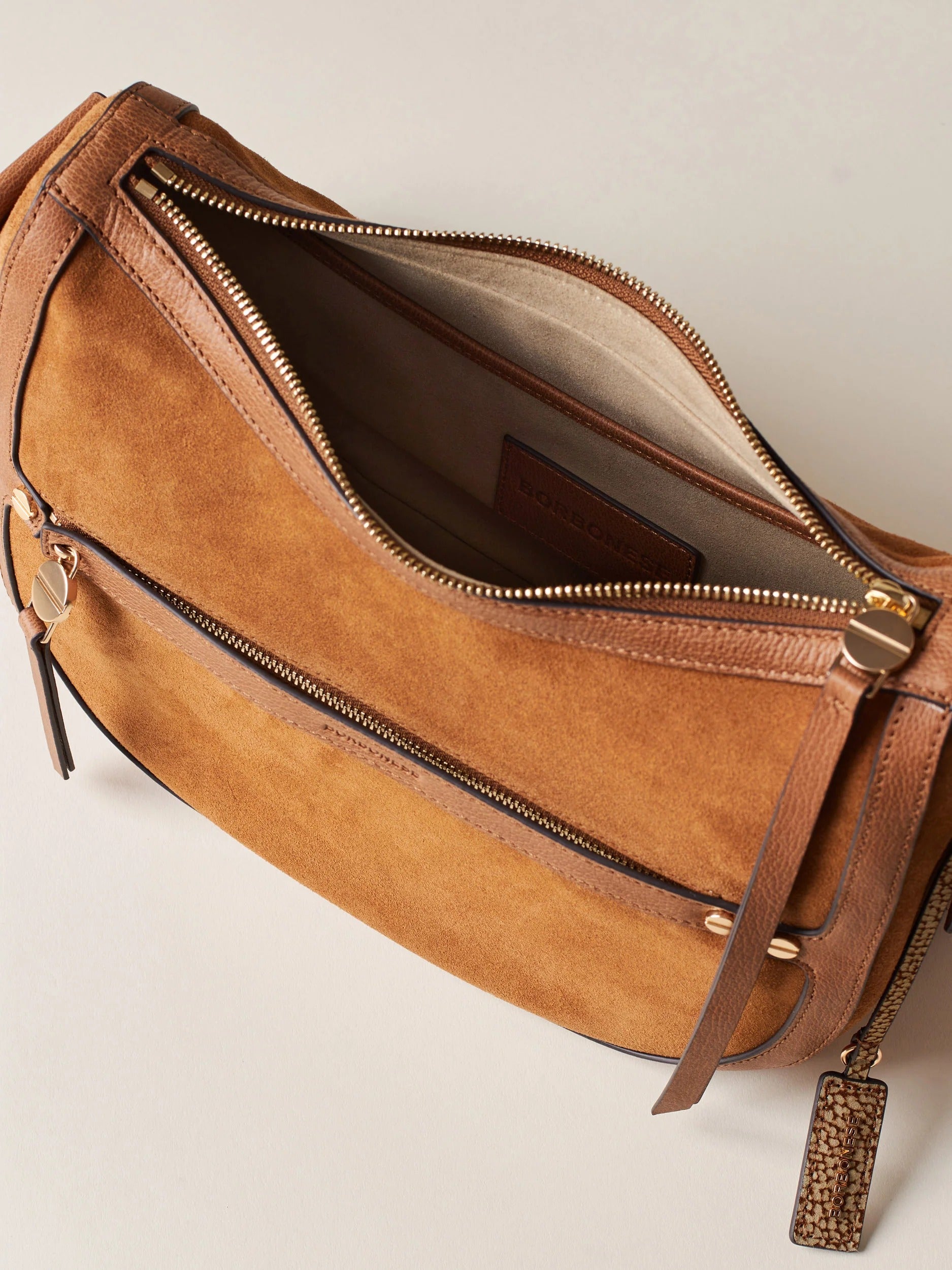 Borbonese Luna Small borsa donna radica pelle