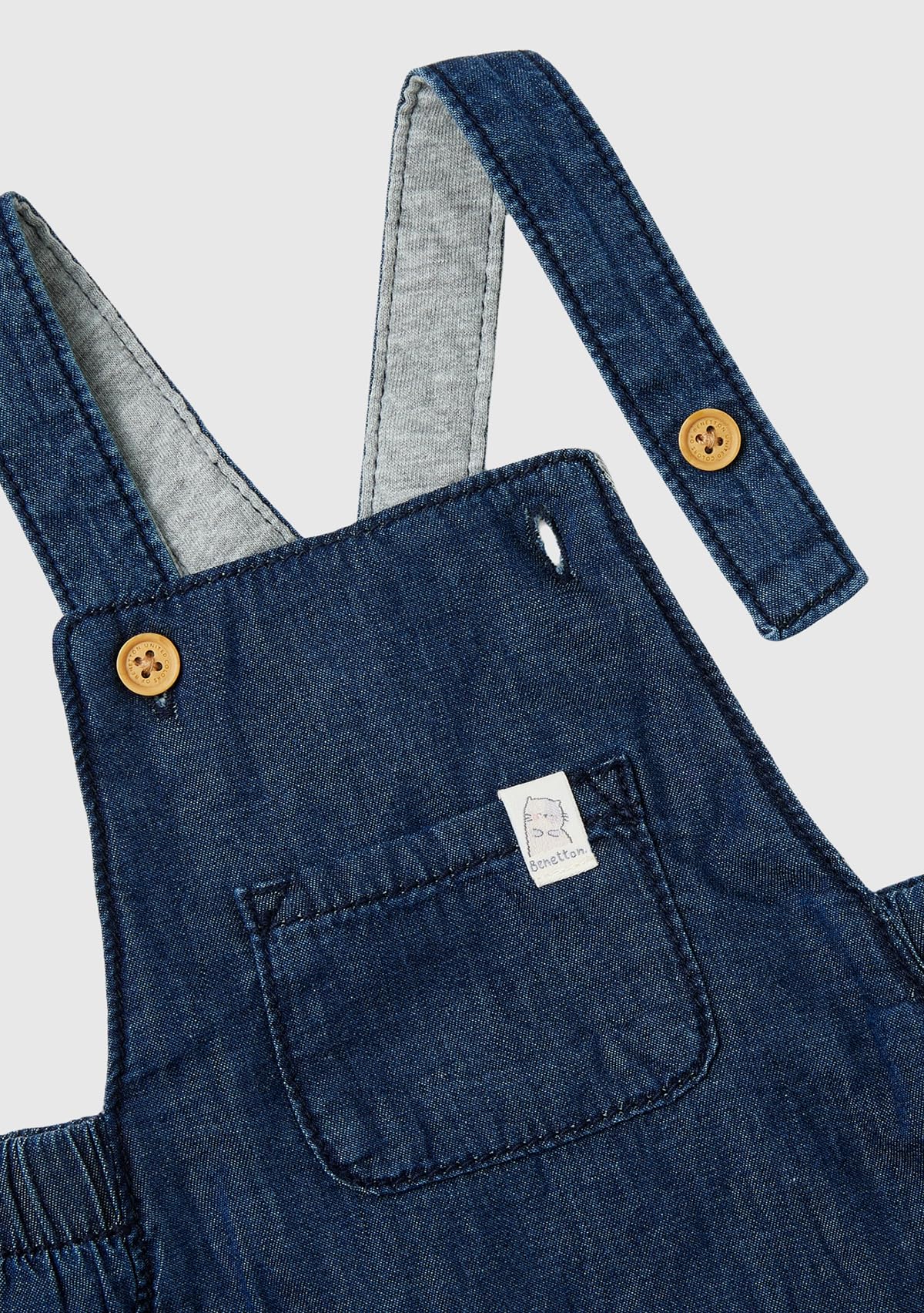 Benetton Gonna Salopette 4dhjat013 Bimba 56 Denim