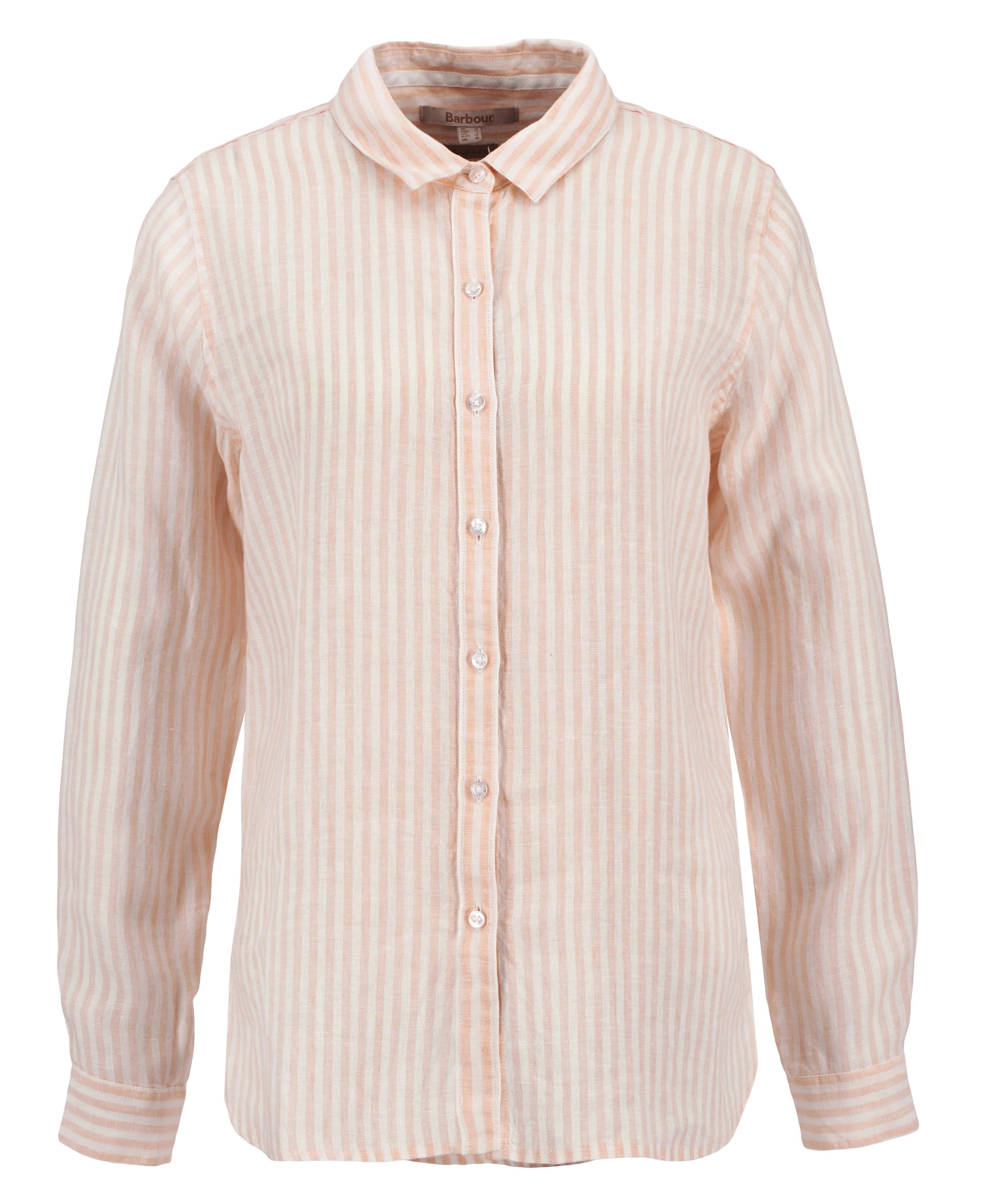 Barbour LSH1315 Camicia Donna Rosa Lino a Righe