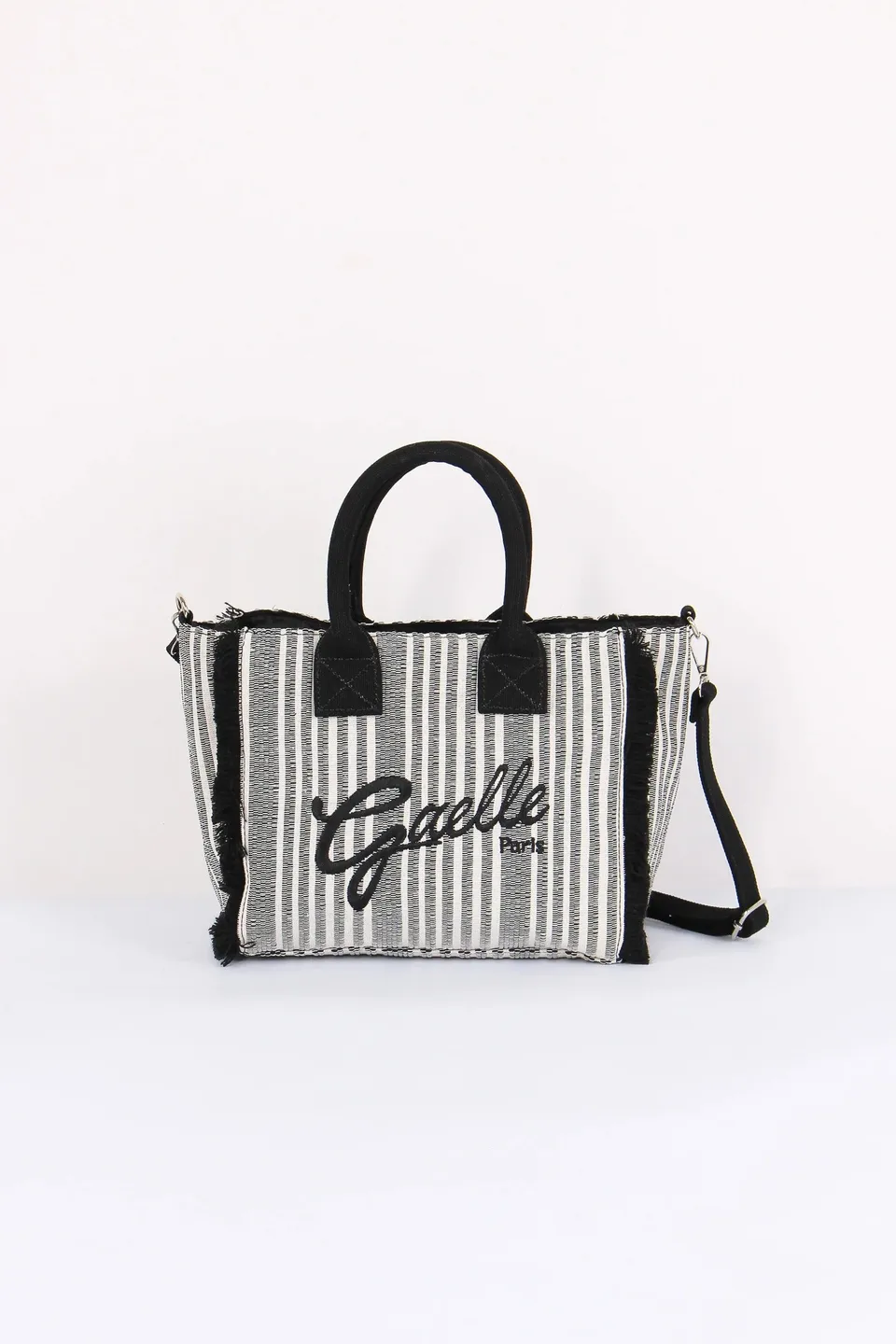 Gaelle Paris GAACW03191 shopper nero righe cotone