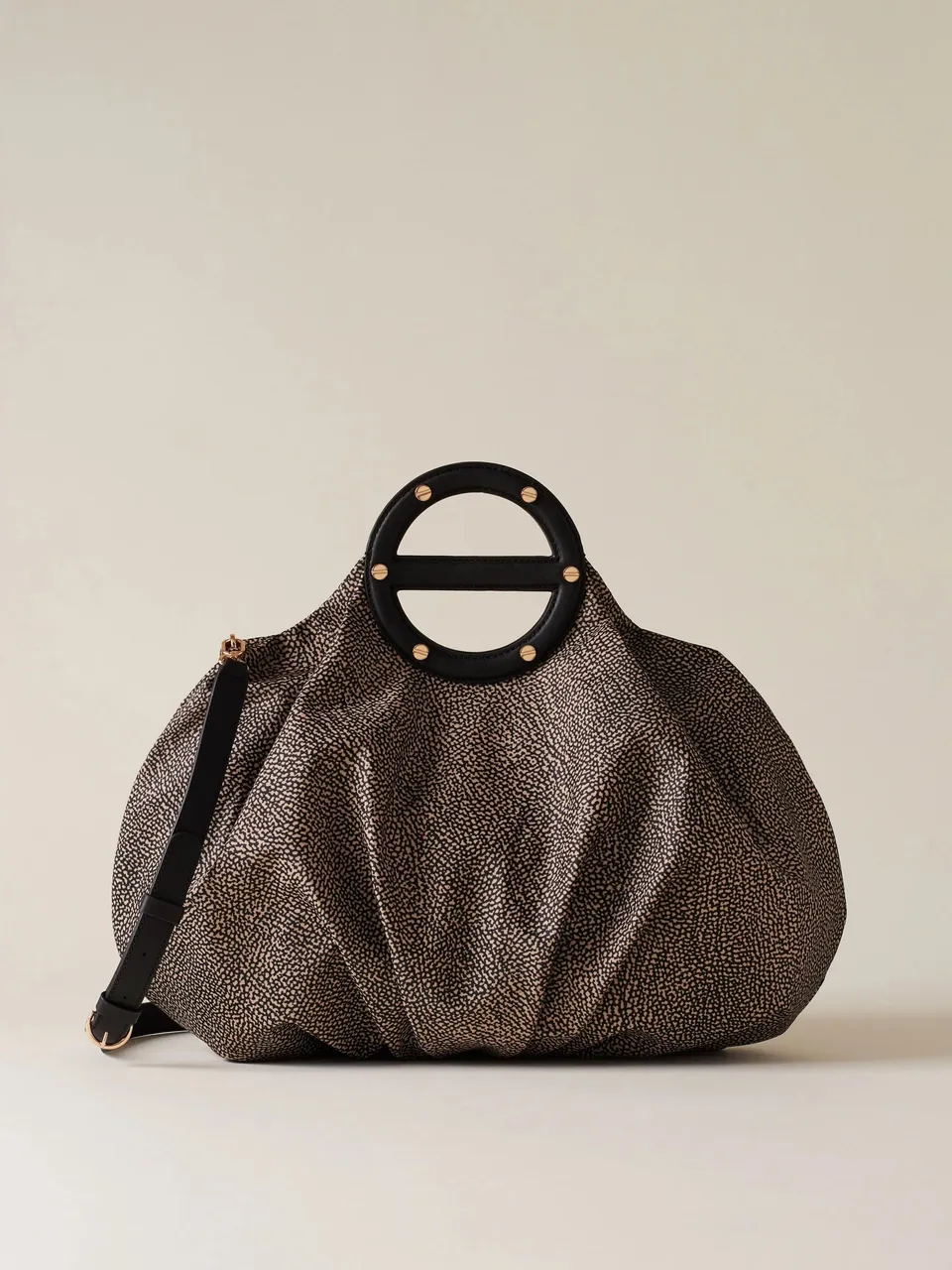 Borbonese 91010211 Vis a Vis Medium Bauletto OP Naturale Nero
