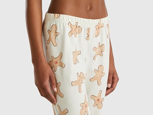 Benetton Pigiama Donna Cotone Allover Taglia L