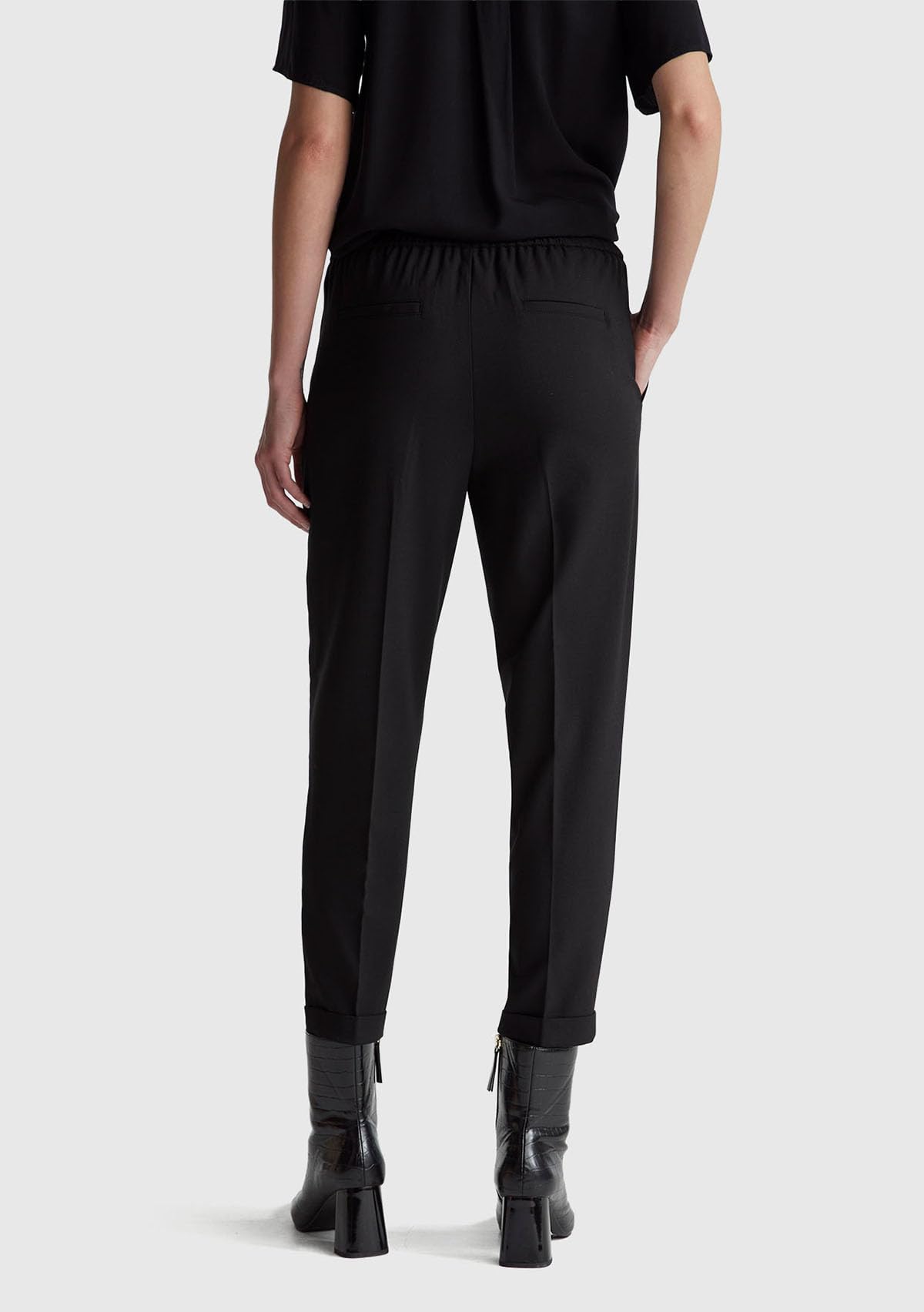 Benetton Pantaloni Sigaretta Donna Neri Malleolo