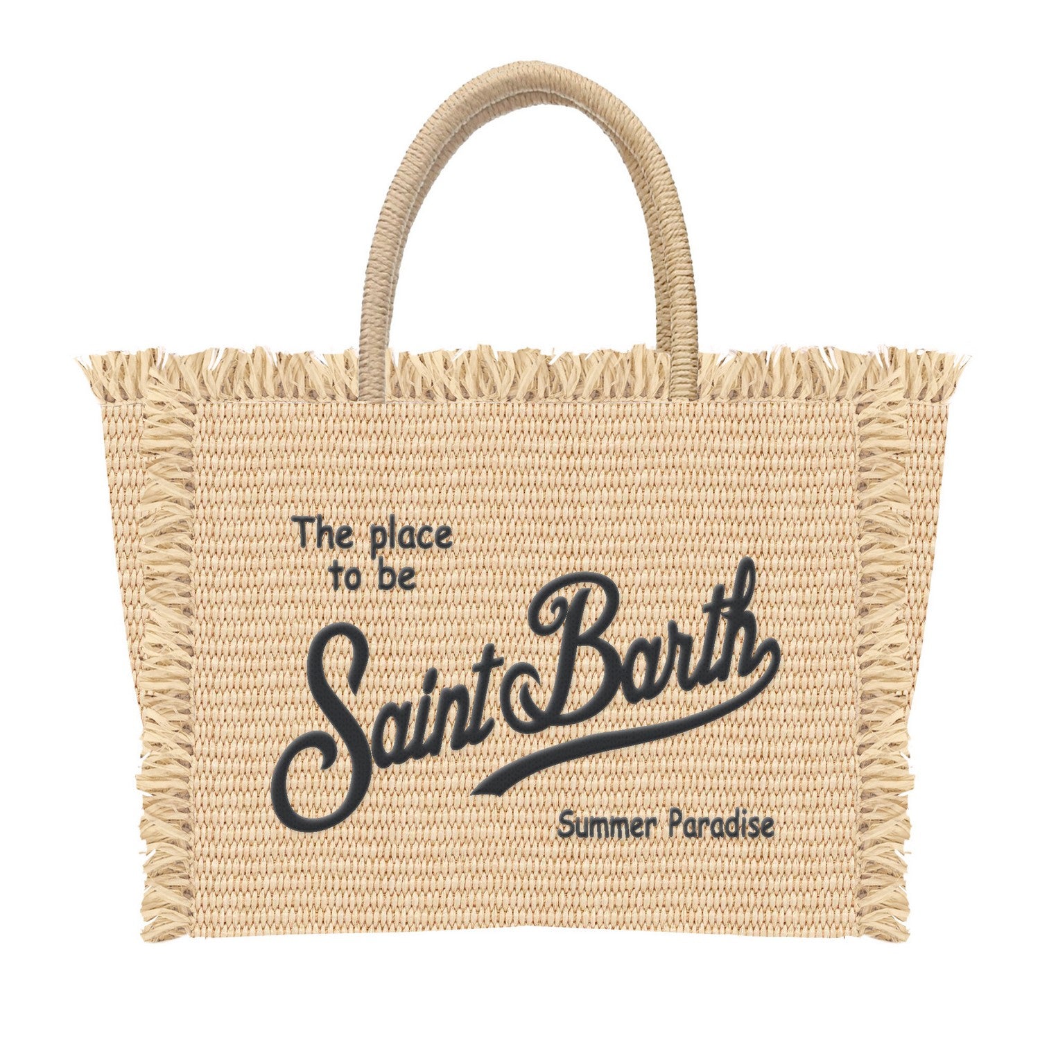 MC2 Saint Barth Colette Borsa Paglia Beige Nero Donna