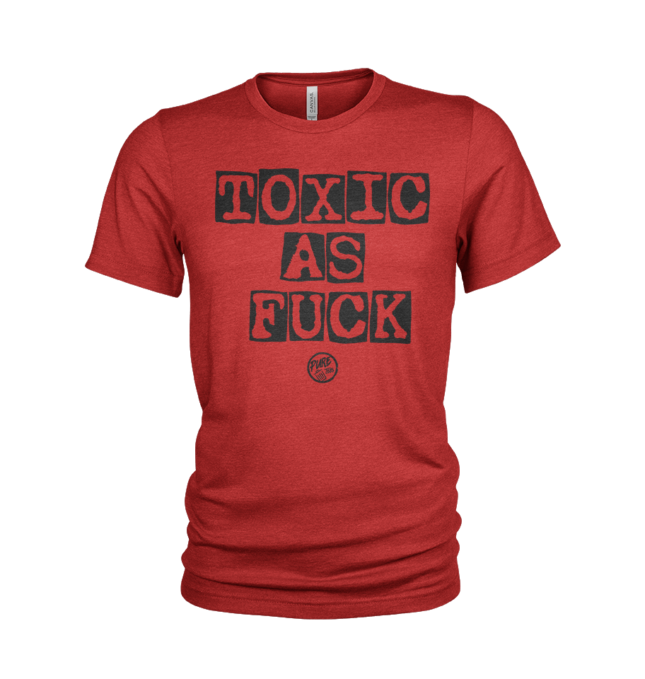 Pure Trash Toxic a Fuck T-shirt uomo vintage fitted