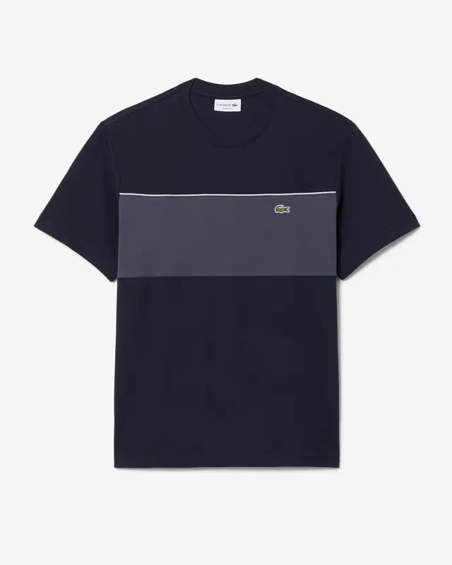 Lacoste TH0896 t-shirt noir gris cotone color block