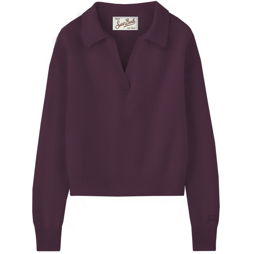 MC2 Saint Barth Eze Wool polo donna melanzana lana