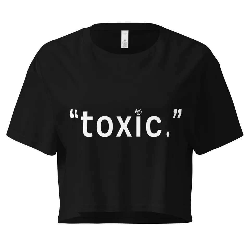 Pure Trash Womens T-Shirts toxic. crop top donna cotone nero