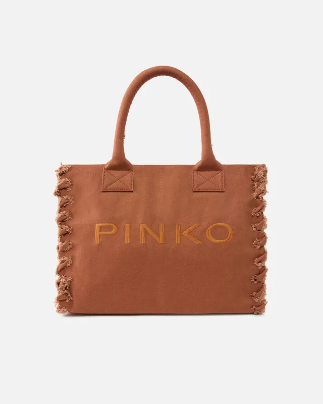 PINKO Shopper Beach Canvas 106673 borsa marrone