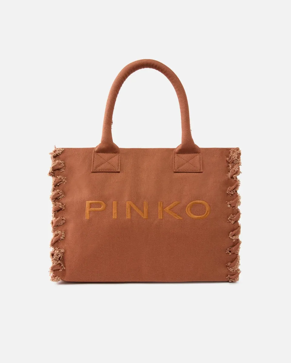 PINKO Shopper Beach Canvas 106673 borsa marrone