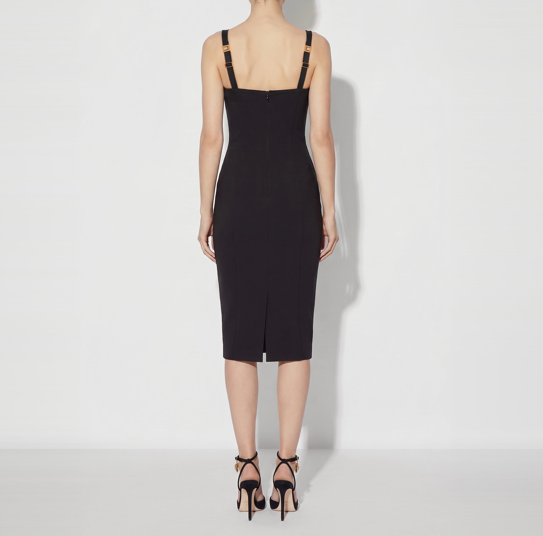 Elisabetta Franchi AB00267E2 abito midi nero aderente