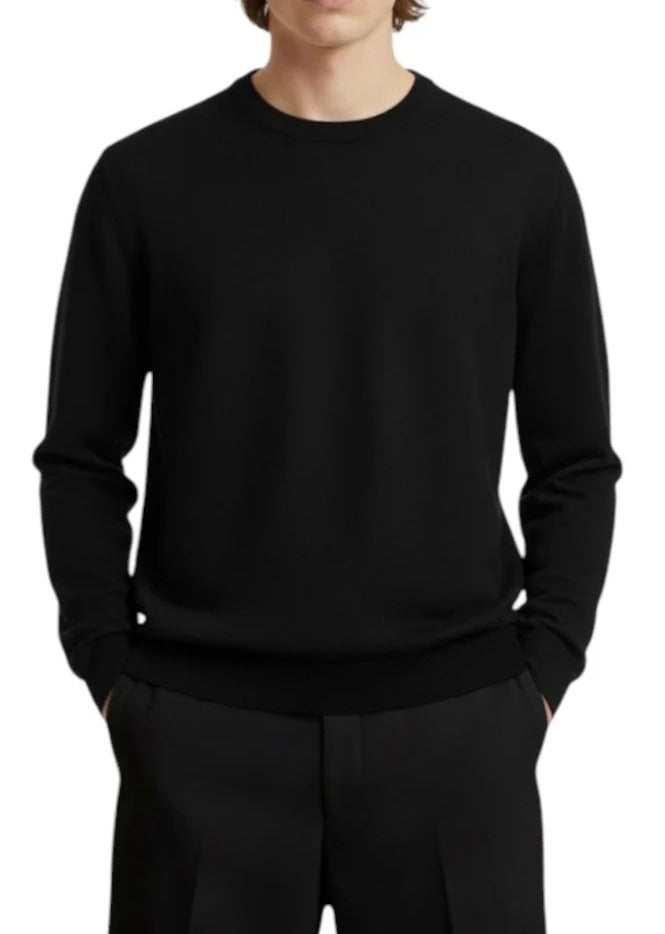 Kangra 3011 01 maglia girocollo cotone nero