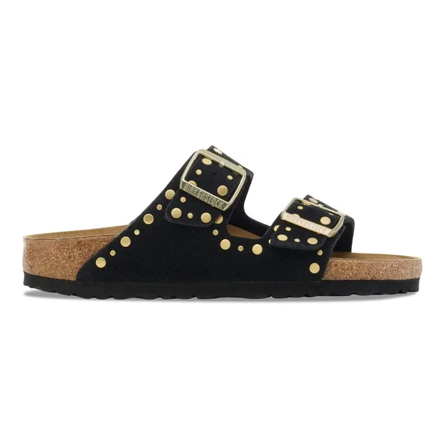 Birkenstock Arizona Rivet ciabatta donna nera suede
