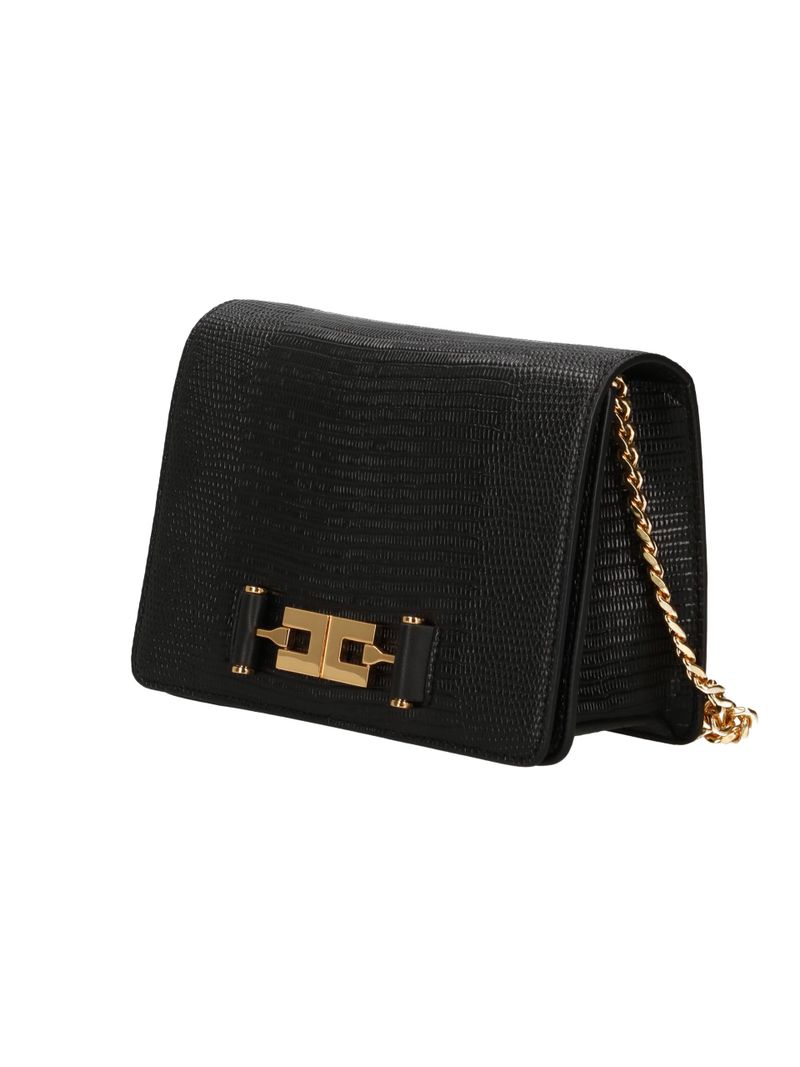 Elisabetta Franchi BS09A66E2 borsa nera tracolla ecopelle