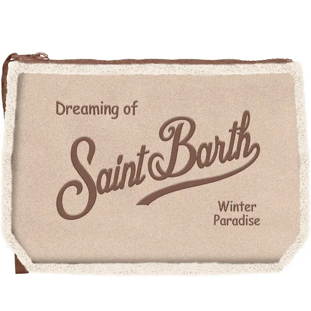 MC2 Saint Barth Aline Shearling Pochette beige-marrone