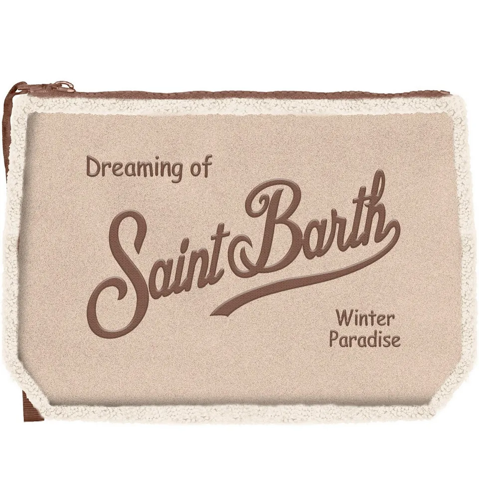 MC2 Saint Barth Aline Shearling Pochette beige-marrone