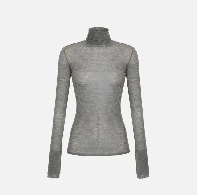 Elisabetta Franchi MK04W68E2 maglia grigio melange lana dolcevita