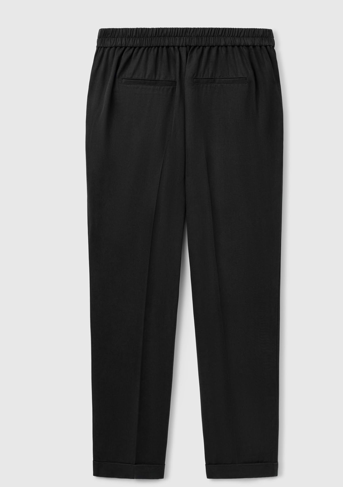 Benetton pantalone donna vita elasticizzata con risvolto