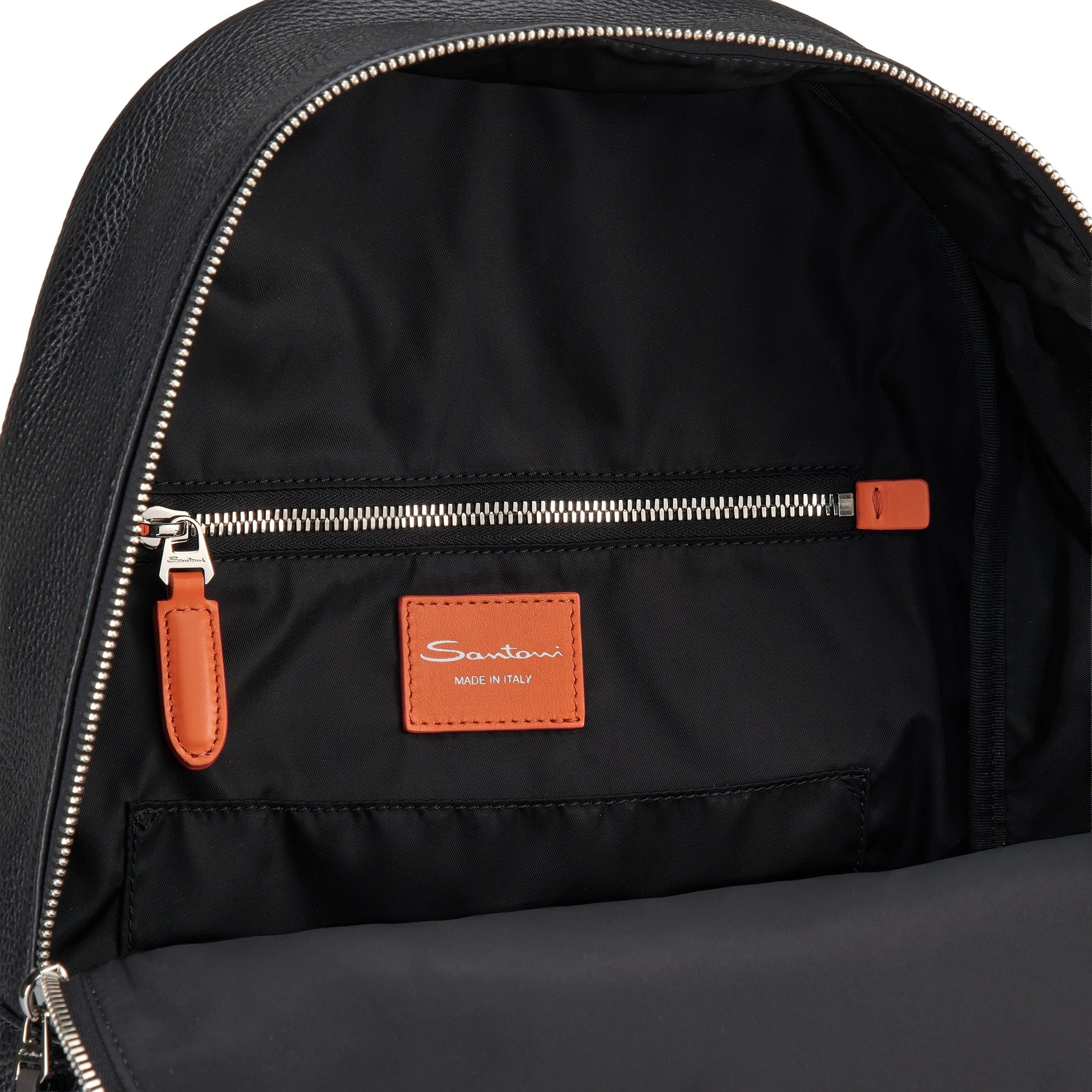 Santoni UIBBA3131TRA Zaino Pelle Martellata Nero Fumo