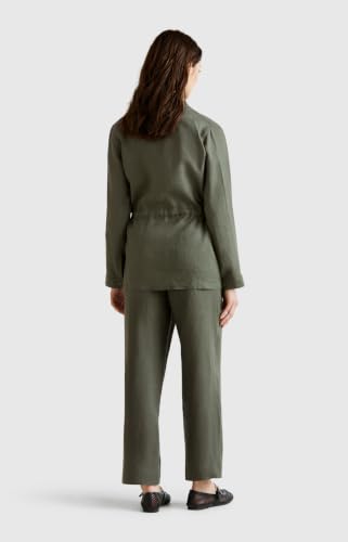 Benetton 4aghdf08j pantalone donna in lino beige
