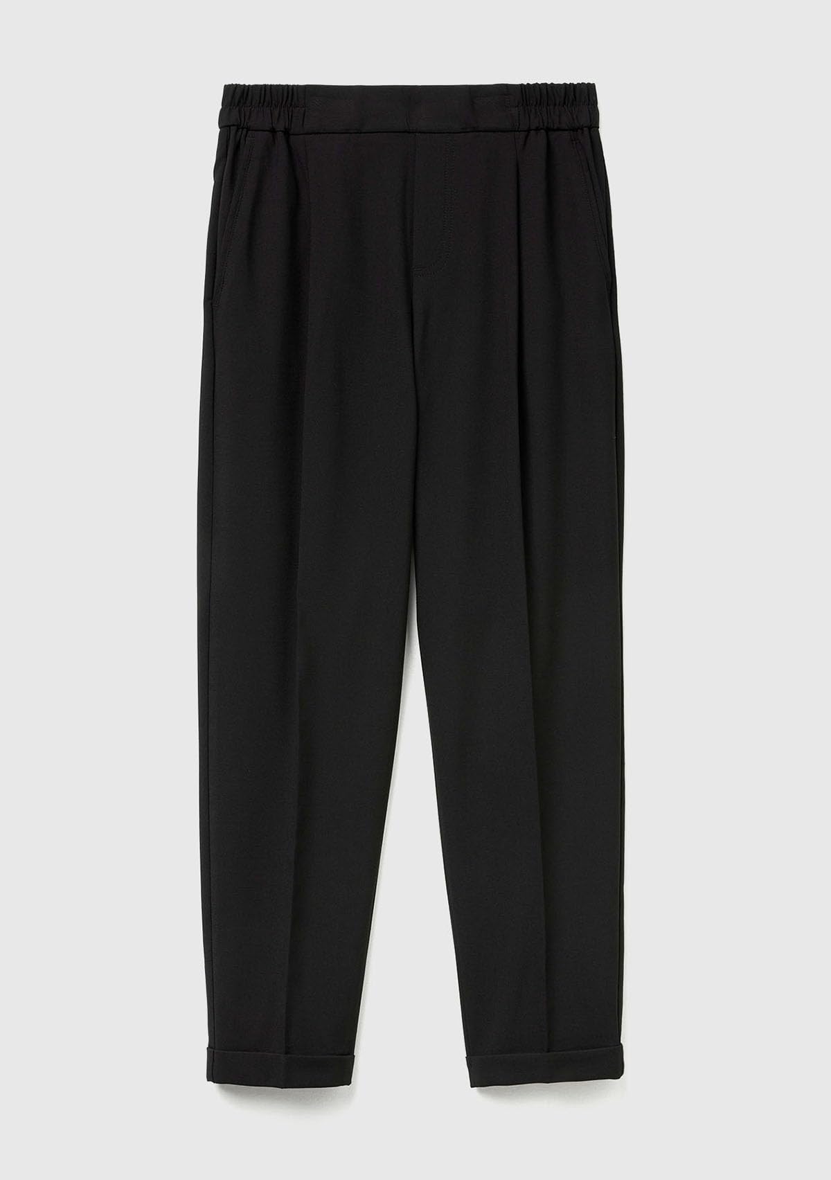 Benetton Pantaloni Sigaretta Donna Neri Malleolo