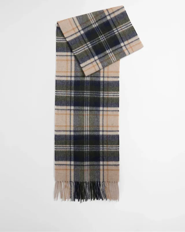 Barbour New Check USC0137 Sciarpa Uomo Sand Beige Plaid