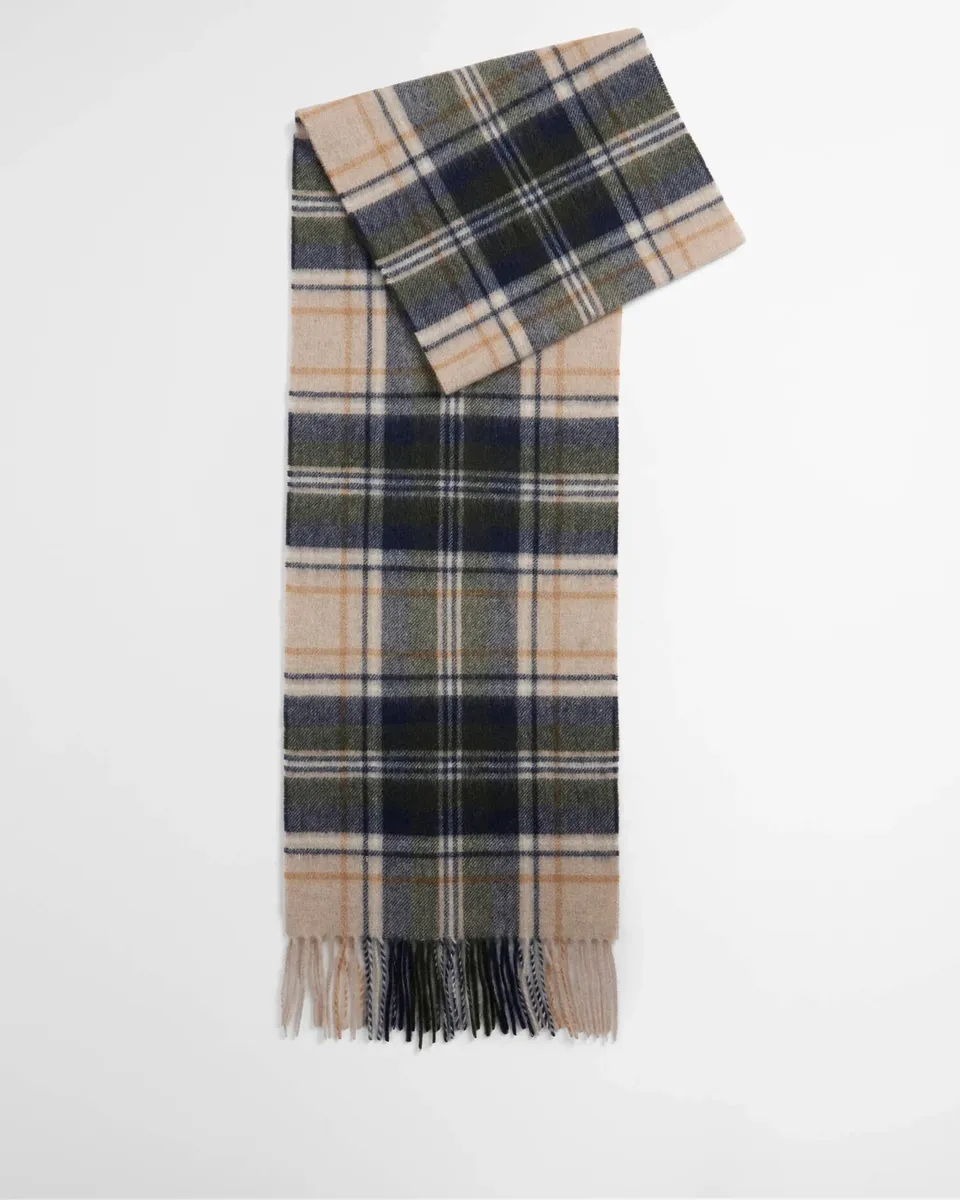 Barbour New Check USC0137 Sciarpa Uomo Sand Beige Plaid