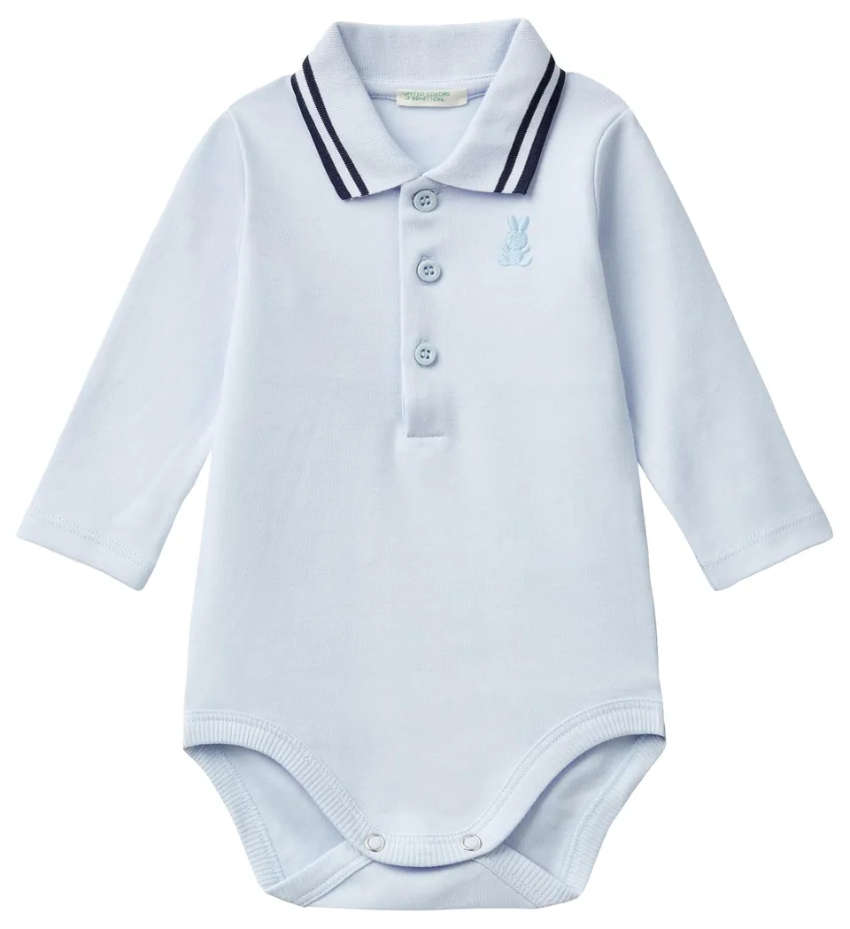 Benetton 3cdiab00f Body Neonato Manica Lunga Cotone Bianco