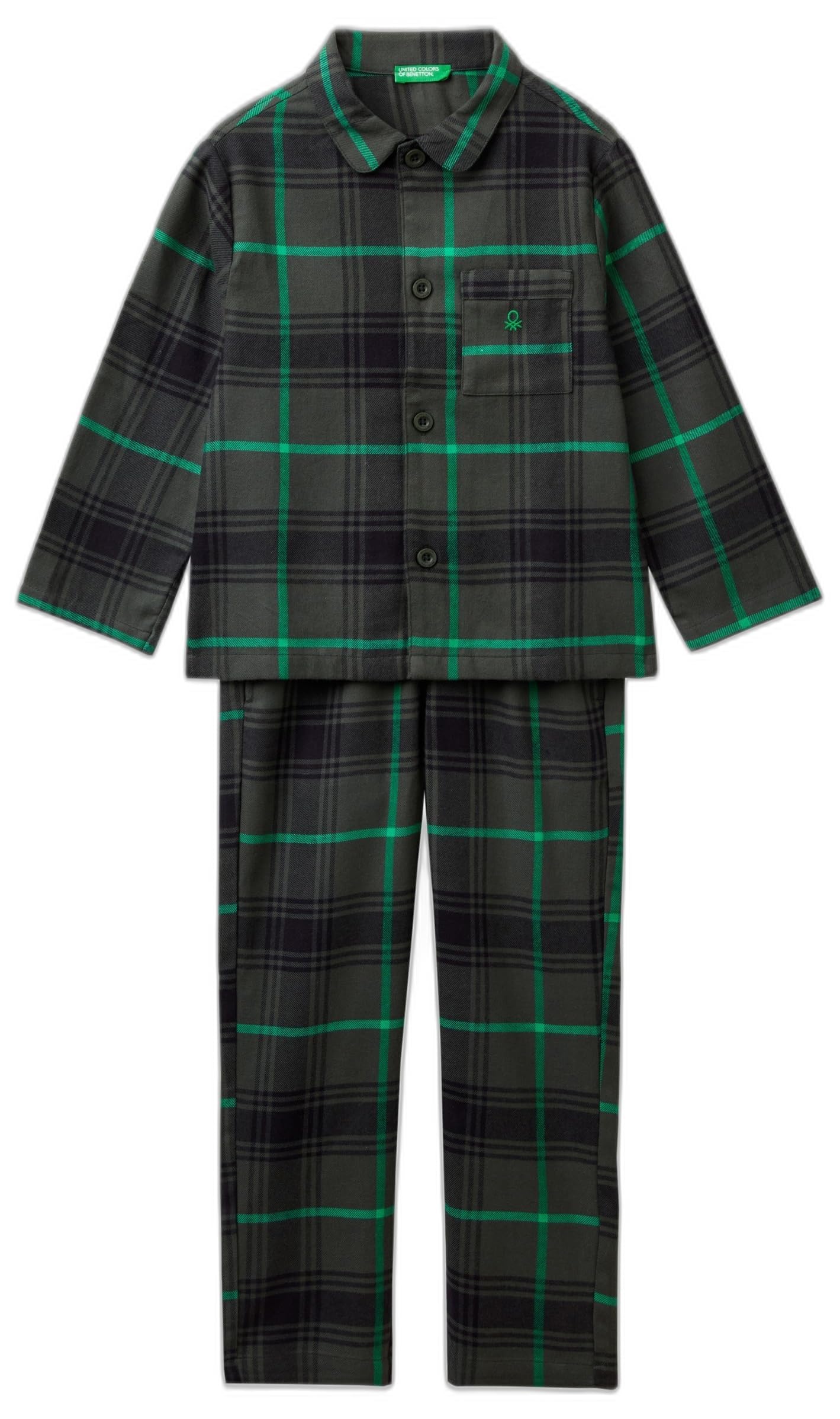 Benetton Pigiama Ragazzo Flanella Quadri XXL
