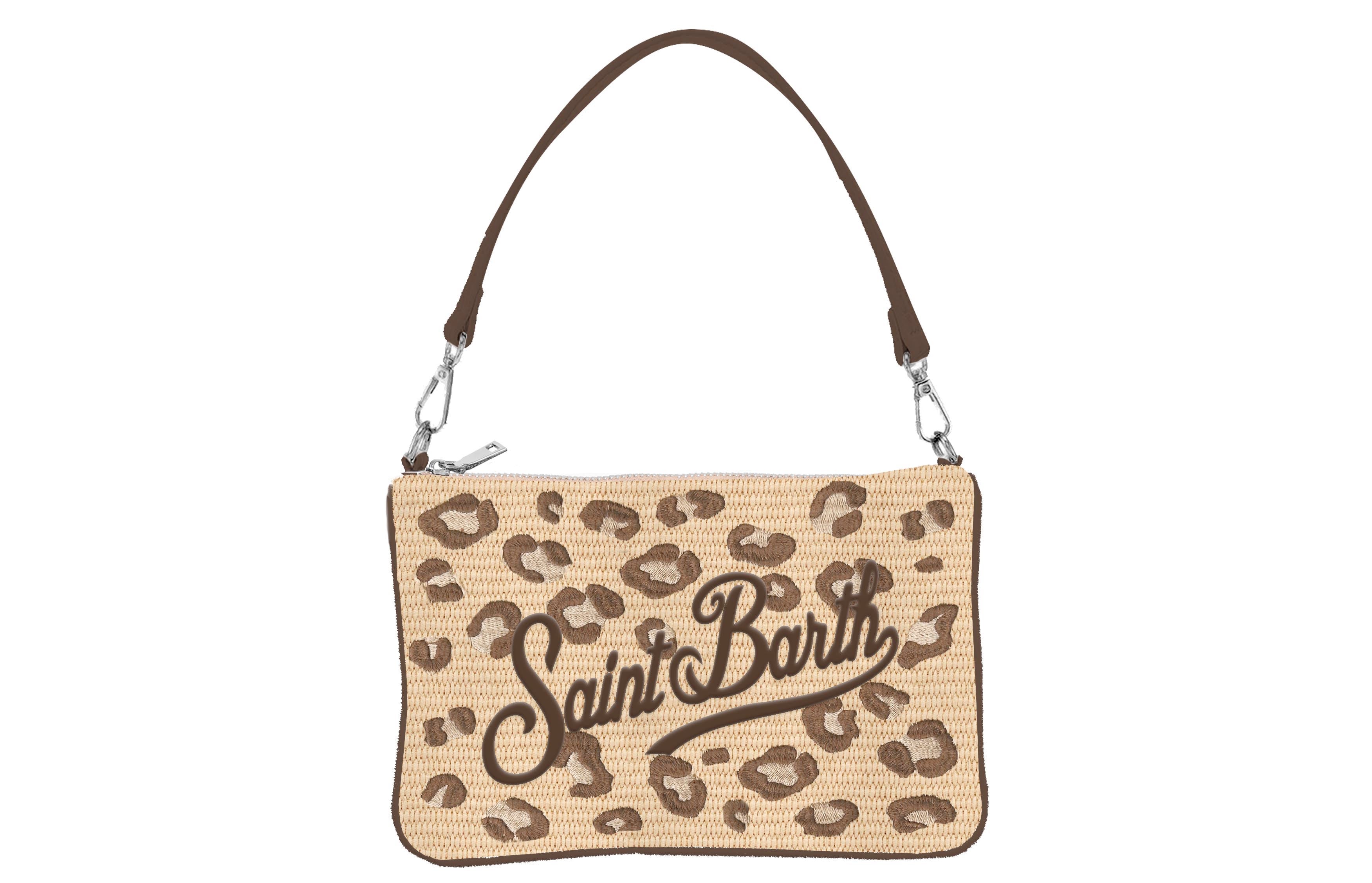 MC2 Saint Barth Parisienne Mini Straw Pochette leopardata