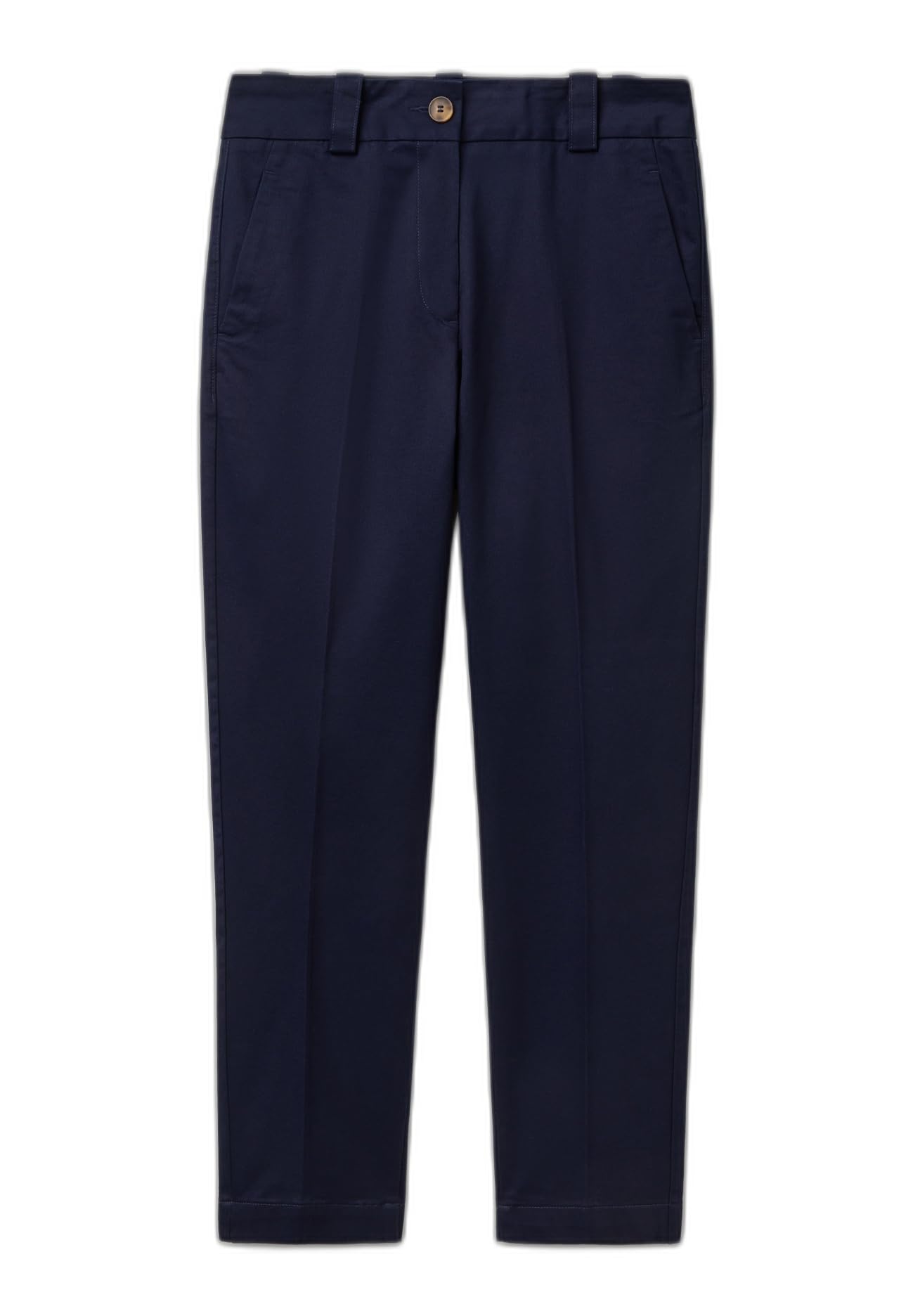 Benetton Pantaloni Twill Cotone Donna Dritto Classico