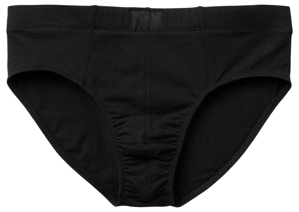 Benetton Slip Uomo Jersey Nero S Logo