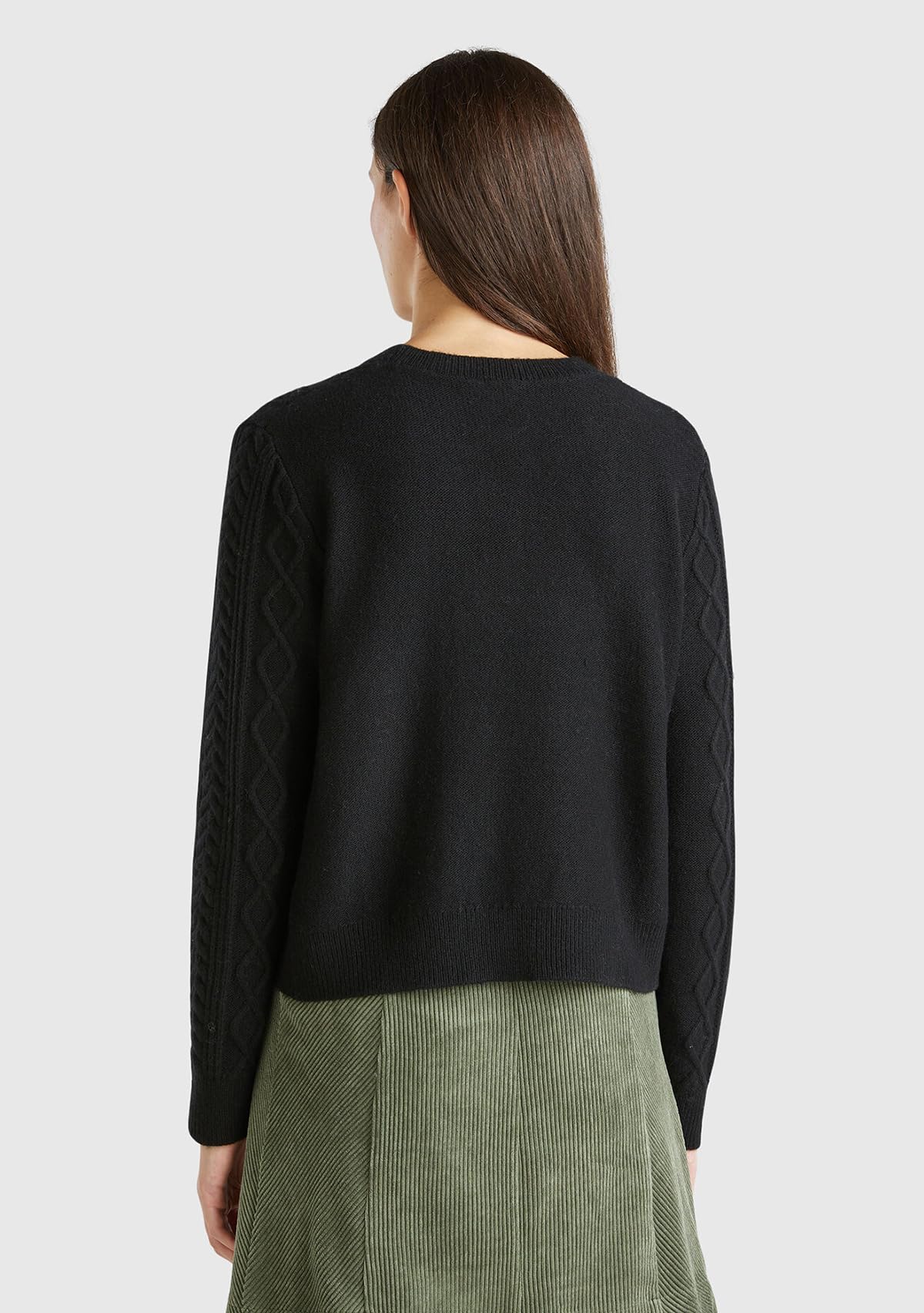 Benetton 1qcsd10cc maglione donna M nero misto lana strass