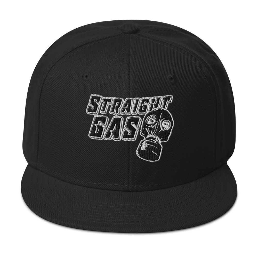 Pure Trash Straight Gas snapback cappello nero visiera piatta