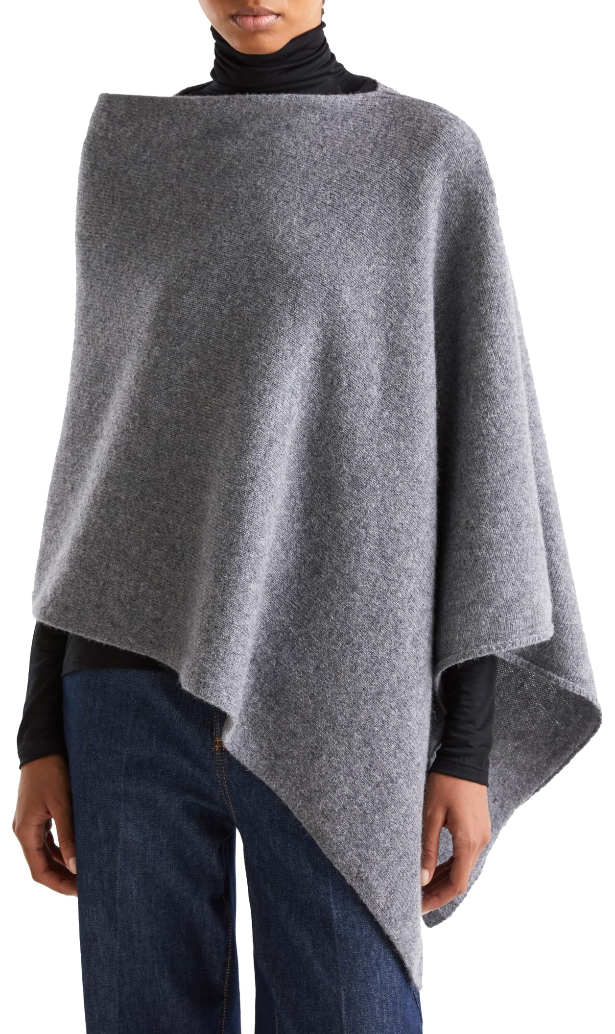 Benetton Mantella Donna Maglieria Leggera Jacquard Fiori