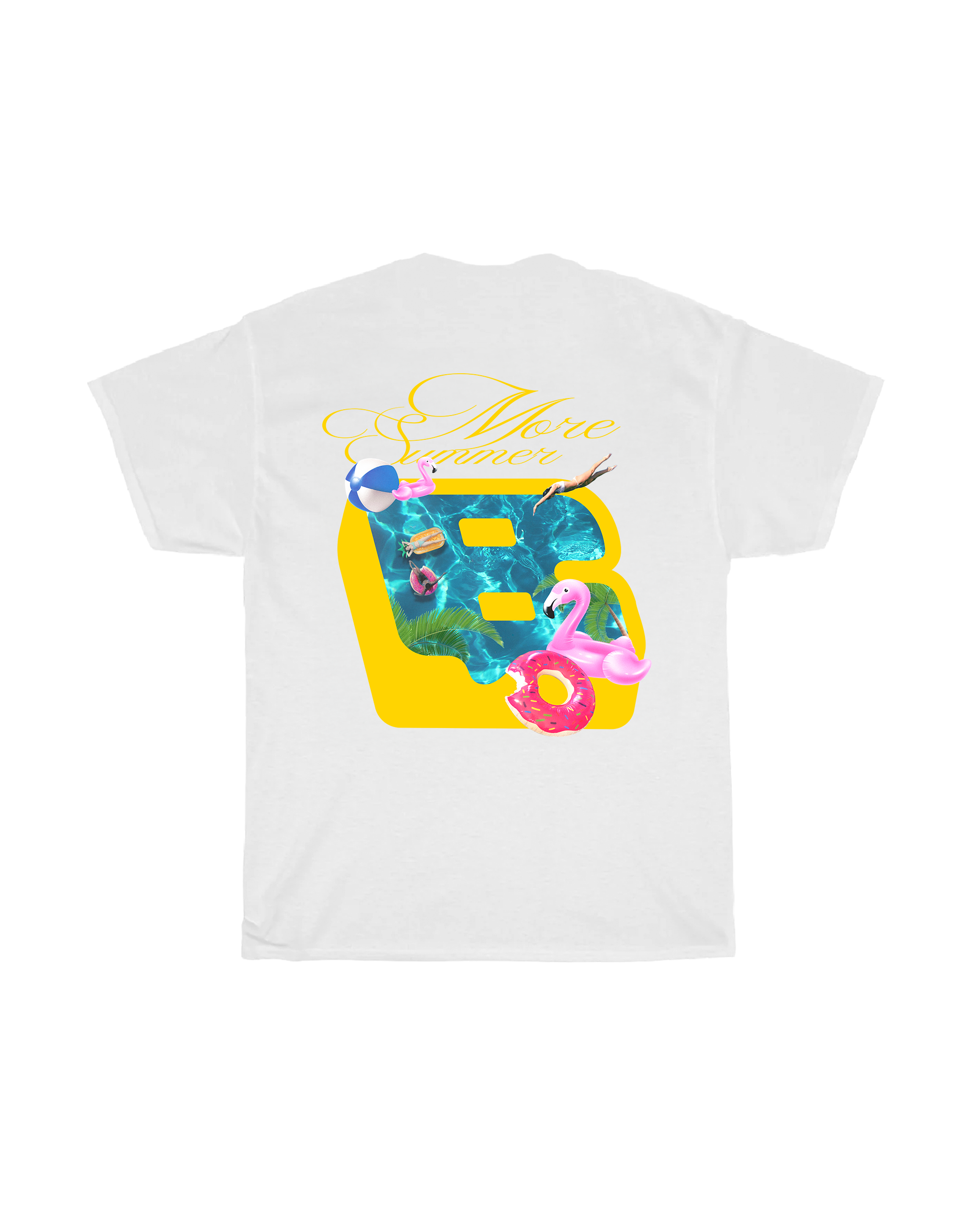 The Breakfast Club Pool Tee Yellow White maglietta cotone