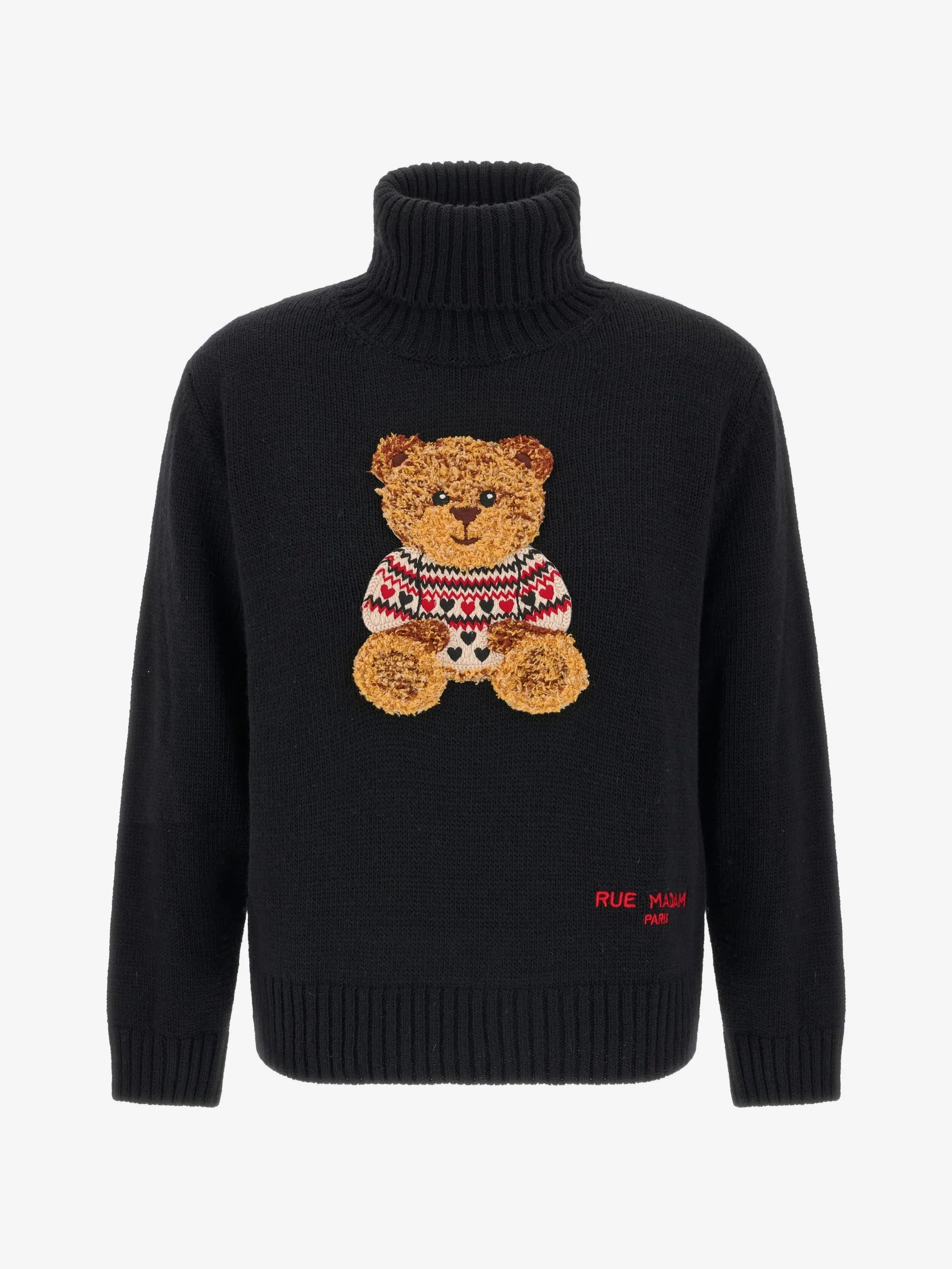 Rue Madam Marvin Love 1613 maglione donna nero lana